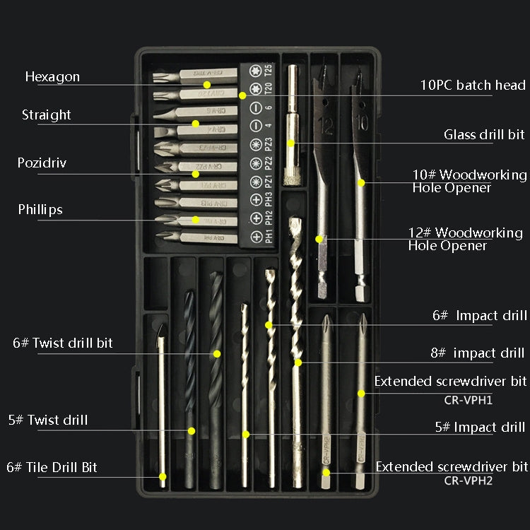 21 PCS / Set Multi-Function Drill High-Speed Steel Twist Drill Group Tool - Drill & Drill Bits by buy2fix | Online Shopping UK | buy2fix