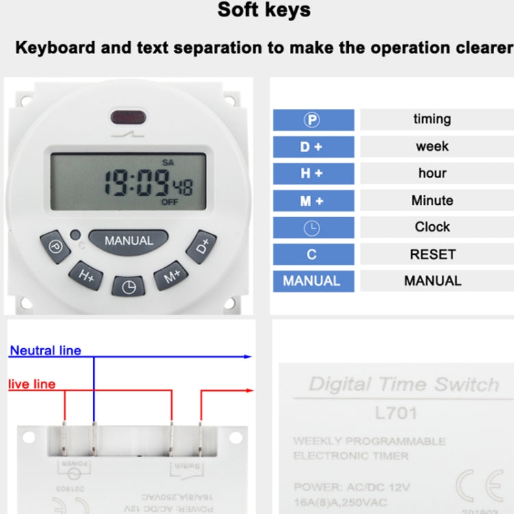 220V  L701 Small Timing Microcomputer Time Control Switching Power Supply Timing Switch - Consumer Electronics by buy2fix | Online Shopping UK | buy2fix