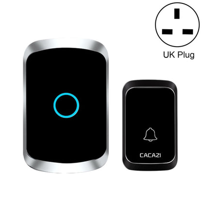 CACAZI A50 1 For 1 Wireless Music Doorbell without Battery, Plug:UK Plug(Black) - Wireless Doorbell by CACAZI | Online Shopping UK | buy2fix