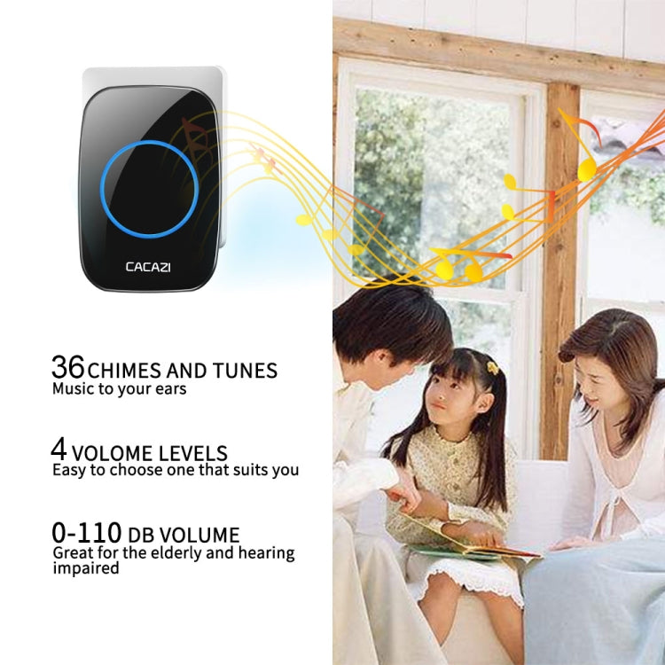 CACAZI H10 1 For 1 Wireless Smart Doorbell without Battery, Plug:EU Plug(White) - Wireless Doorbell by CACAZI | Online Shopping UK | buy2fix