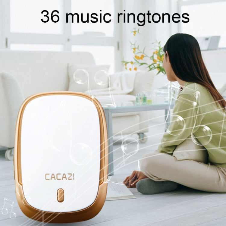 CACAZI Smart Waterproof Music Wireless Doorbell Multifunctional Pager, Style: UK Plug(Silver) - Wireless Doorbell by CACAZI | Online Shopping UK | buy2fix