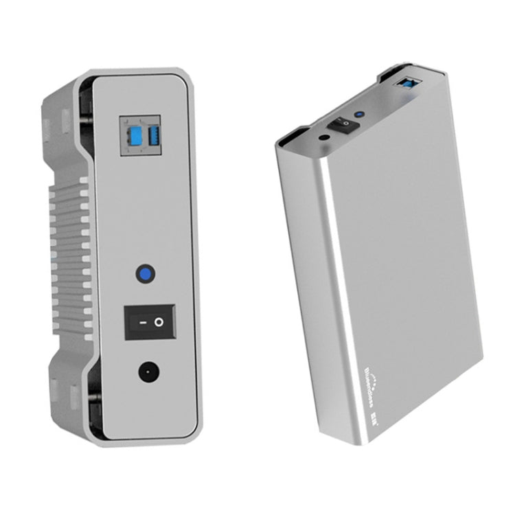 Blueendless U35Q 3.5 Inch Full Metal Mobile Hard Disk Box Type-C/Usb3.0 SATA Serial Desktop PC External Hard Disk Box UK Plug (TYPE-C) - HDD Enclosure by Blueendless | Online Shopping UK | buy2fix