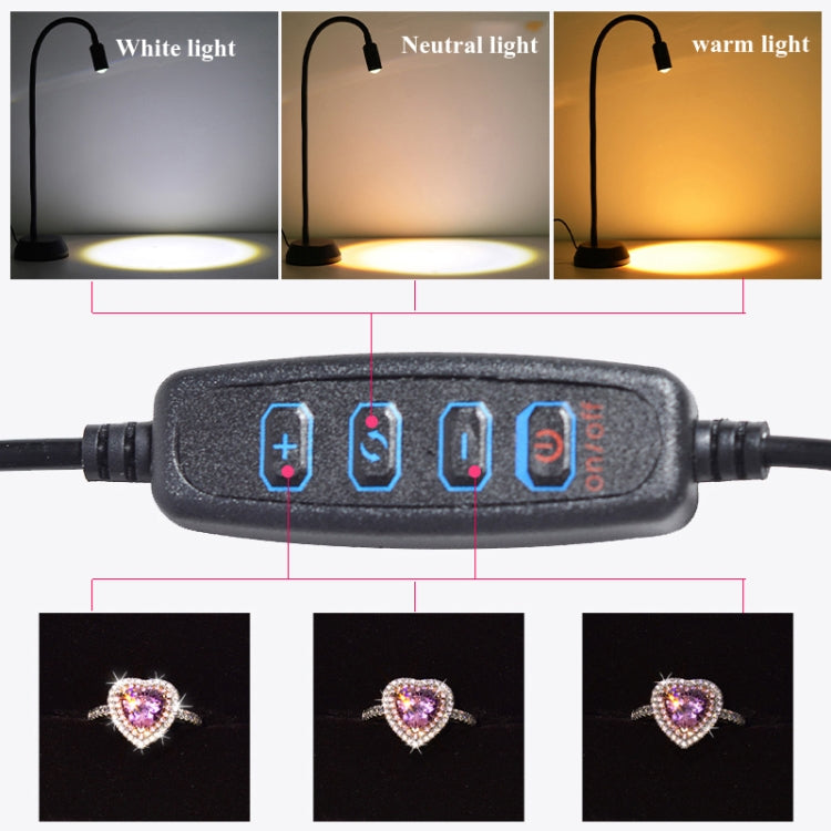 LED Jewelry Photo Spotlights Table Lamps Take Wenwan Diamond Jadeite Jade Live Lights Fill Light Spotlight Can Be Adjusted,Style:  Double Head Basic Version - Consumer Electronics by buy2fix | Online Shopping UK | buy2fix