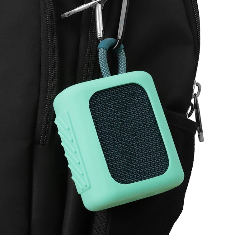 For JBL GO3 Bluetooth Speaker Silicone Cover Portable Protective Case with Carabiner(Army Green) - Protective Case by buy2fix | Online Shopping UK | buy2fix