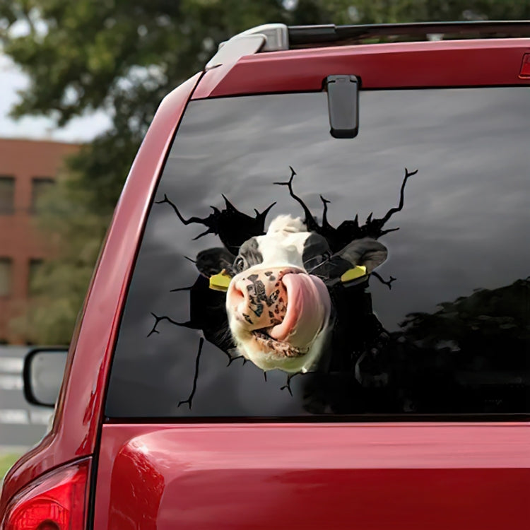 7 PCS Animal Wall Stickers Cattle Head Hoisting Car Window Static Stickers(Cow 04) - In Car by buy2fix | Online Shopping UK | buy2fix