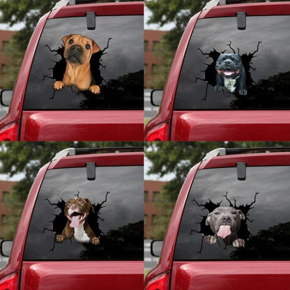 7 PCS Animal Wall Stickers Puppy Hole Car Window Static Sticker(Puppy 05) - In Car by buy2fix | Online Shopping UK | buy2fix