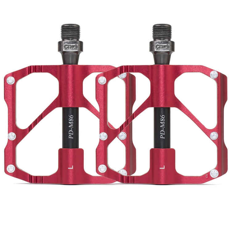 1 Pair PROMEND Mountain Bike Road Bike Bicycle Aluminum Pedals(PD-M86 Red) - Pedals by PROMEND | Online Shopping UK | buy2fix