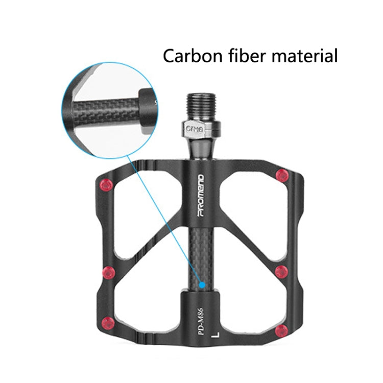 PD-M86C  1 Pair PROMEND Bicycle Road Bike Mountain Bike 3 Palin Carbon Fiber Bearing Pedal(Silver) - Outdoor & Sports by PROMEND | Online Shopping UK | buy2fix