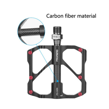 PD-R87C  1 Pair PROMEND Bicycle Road Bike Mountain Bike 3 Palin Carbon Fiber Bearing Pedal(Black) - Pedals by PROMEND | Online Shopping UK | buy2fix