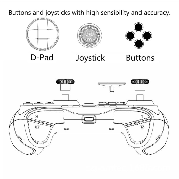 Wired Gamepad For Nintendo Switch / Android / iOS / PC(S818W Left Red Right Blue) - Gamepads by buy2fix | Online Shopping UK | buy2fix