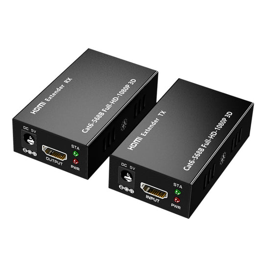 1 Pair HW-YD60 HDMI Extender 1080P Signal Amplifier, Effective Distance: 60m, EU Plug(Black) - Amplifier by buy2fix | Online Shopping UK | buy2fix
