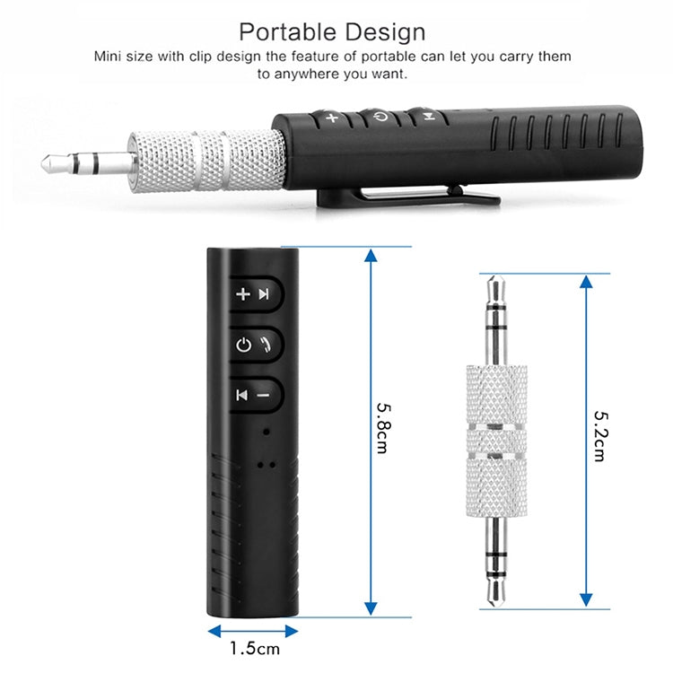 H-139 3.5mm Lavalier Bluetooth Audio Receiver with Metal Adapter(Black) - Apple Accessories by buy2fix | Online Shopping UK | buy2fix