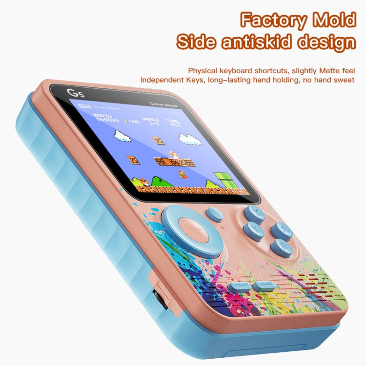 G5 Retro Children Macaron Handheld Game Console Color Screen Built-In 500 Games, Style: Single (Blue) - Pocket Console by buy2fix | Online Shopping UK | buy2fix