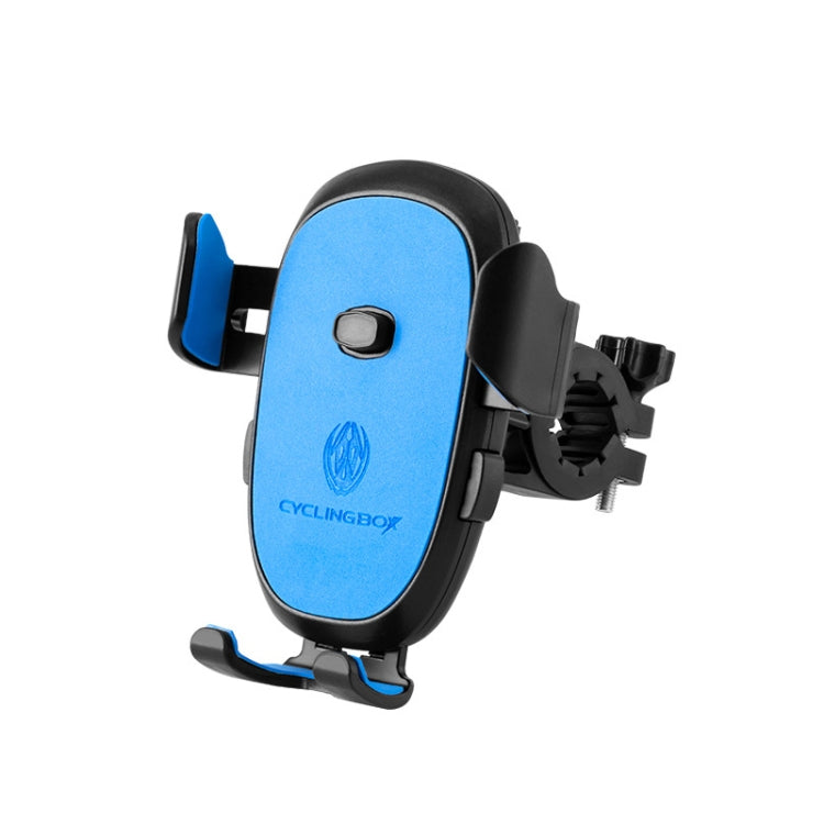 CYCLINGBOX BG-2930 Bicycle Mobile Phone Frame Plastic One-Click Lock Mobile Phone Bracket, Style: Handlebar Installation (Blue） - Holders by CYCLINGBOX | Online Shopping UK | buy2fix