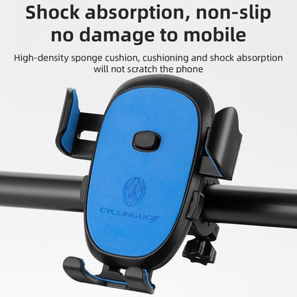 2 PCS CYCLINGBOX BG-2930 Bicycle Mobile Phone Frame Plastic One-Click Lock Mobile Phone Bracket, Style: Handlebar Installation (Blue） - Outdoor & Sports by CYCLINGBOX | Online Shopping UK | buy2fix