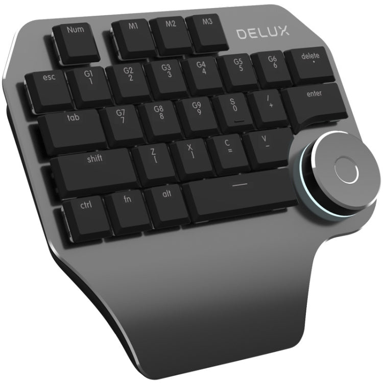 DELUX T11 29 Keys Single-Hand Keyboard Shortcut Key Speech Tool Flat Keyboard, Colour: Black - Wired Keyboard by DELUX | Online Shopping UK | buy2fix