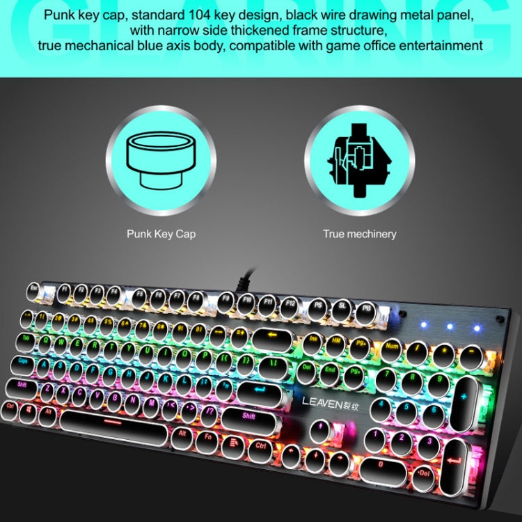 104 Keys Green Shaft RGB Luminous Keyboard Computer Game USB Wired Metal Mechanical Keyboard, Cabel Length:1.5m, Style: Ordinary Version (White) - Wired Keyboard by buy2fix | Online Shopping UK | buy2fix