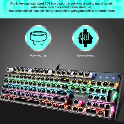 104 Keys Green Shaft RGB Luminous Keyboard Computer Game USB Wired Metal Mechanical Keyboard, Cabel Length:1.5m, Style: Double Imposition Version (White Pink) - Wired Keyboard by buy2fix | Online Shopping UK | buy2fix