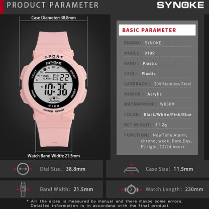 SYNOKE 9109 Student Multifunctional Waterproof Colorful Luminous Electronic Watch(Black) - Silicone Strap Watches by SYNOKE | Online Shopping UK | buy2fix