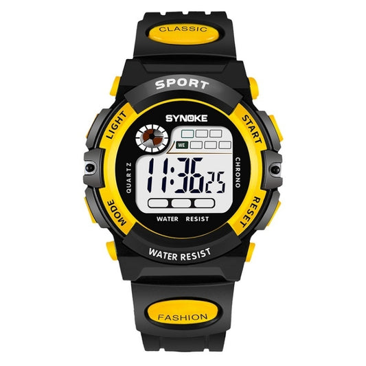SYNOKE 99269 Children Sports Waterproof Digital Watch, Colour: Large (Yellow) - Silicone Strap Watches by SYNOKE | Online Shopping UK | buy2fix