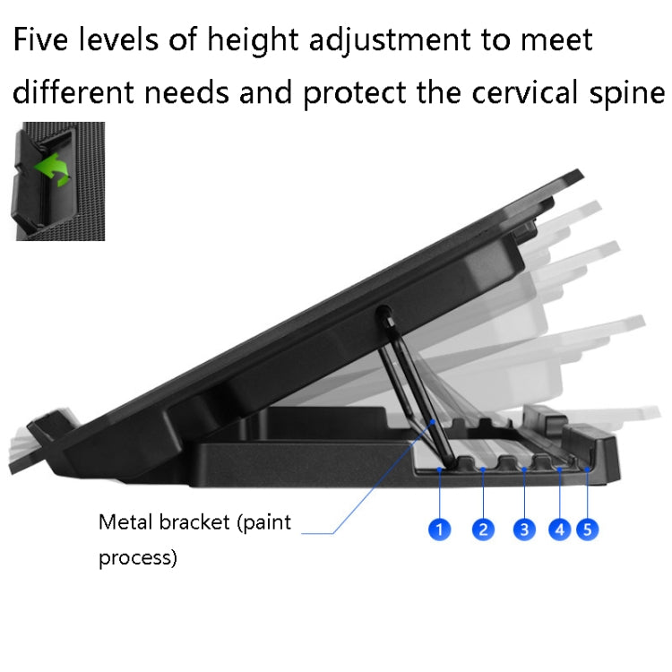 ICE COOREL N106 Laptop Base Adjustment Radiator Dual-Fan Notebook Cooling Bracket, Colour: Standard Version (Blue Light) - Cooling Pads by ICE COOREL | Online Shopping UK | buy2fix