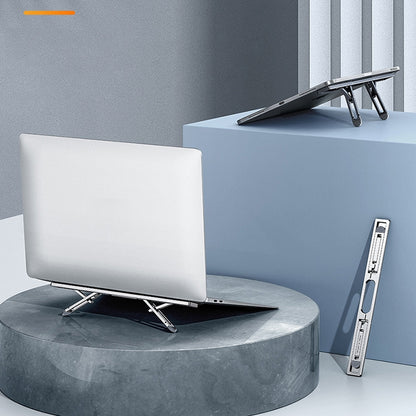 Oatsbasf K01 Adjustable Desktop Heightening Base Aluminum Alloy Radiator Folding Laptop Stand(Silver) - Computer & Networking by Oatsbasf | Online Shopping UK | buy2fix