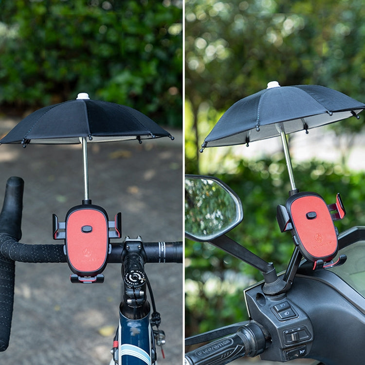 CYCLINGBOX BG-2935 Bicycle Mobile Phone Bracket With Umbrella Waterproof Navigation Electric Car Mobile Phone Frame, Style: Handlebar Installation (Red) - Outdoor & Sports by CYCLINGBOX | Online Shopping UK | buy2fix