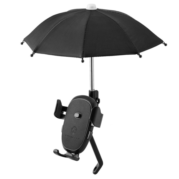 CYCLINGBOX BG-2935 Bicycle Mobile Phone Bracket With Umbrella Waterproof Navigation Electric Car Mobile Phone Frame, Style: Rearview Mirror Installation (Black) - Holders by CYCLINGBOX | Online Shopping UK | buy2fix