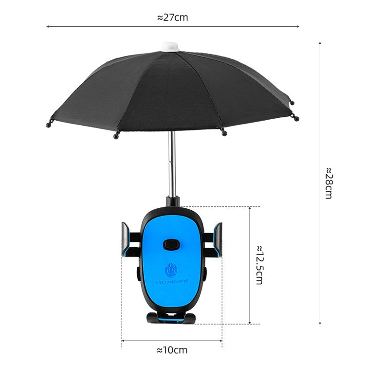 CYCLINGBOX BG-2935 Bicycle Mobile Phone Bracket With Umbrella Waterproof Navigation Electric Car Mobile Phone Frame, Style: Rearview Mirror Installation (Black) - Holders by CYCLINGBOX | Online Shopping UK | buy2fix