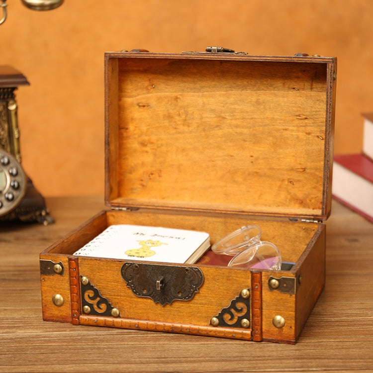 Antique Distressed Cosmetic Storage Box Dressing Table Props For Shooting Scenes，Specification： 6280-01GK02 Yellow + Lock - Camera Accessories by buy2fix | Online Shopping UK | buy2fix