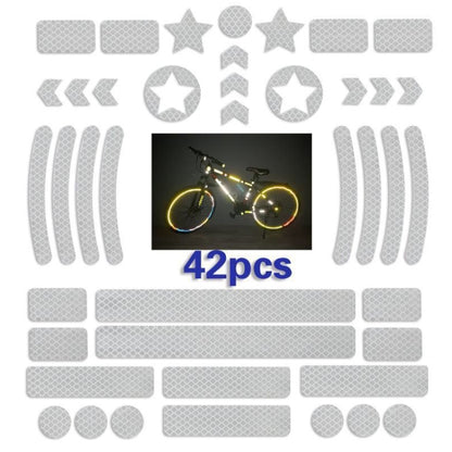 2 Sets Bicycle Honeycomb Reflective Sticker Night Reflective Logo Grid Stripe Warning Strip(White) - Decorative Accessories by buy2fix | Online Shopping UK | buy2fix
