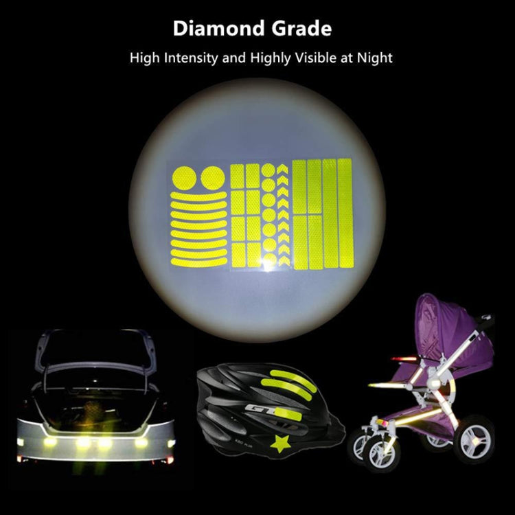 2 Sets Bicycle Honeycomb Reflective Sticker Night Reflective Logo Grid Stripe Warning Strip(Fluorescent Yellow) - Decorative Accessories by buy2fix | Online Shopping UK | buy2fix