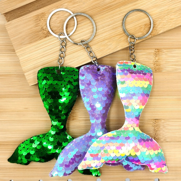 10 PCS Reflective Mermaid Keychain Sequins Mermaid Tail Accessories Car Luggage Pendant(Colorful 47) - In Car by buy2fix | Online Shopping UK | buy2fix