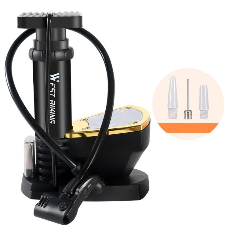 WEST BIKING Portable Mountain Bike Foot Pump With Barometer(118 Black) - Bicycle Locks & Bicycle Pumps by WEST BIKING | Online Shopping UK | buy2fix