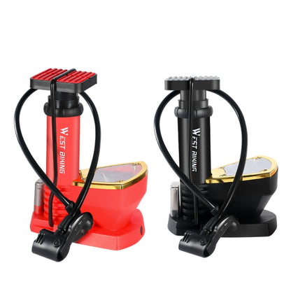 WEST BIKING Portable Mountain Bike Foot Pump With Barometer(118 Black) - Bicycle Locks & Bicycle Pumps by WEST BIKING | Online Shopping UK | buy2fix