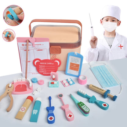 Children Wooden Simulation Medicine Box Pretend Play Toy, Colour: 25 PCS (Blue) - Pretend Play Toys by buy2fix | Online Shopping UK | buy2fix