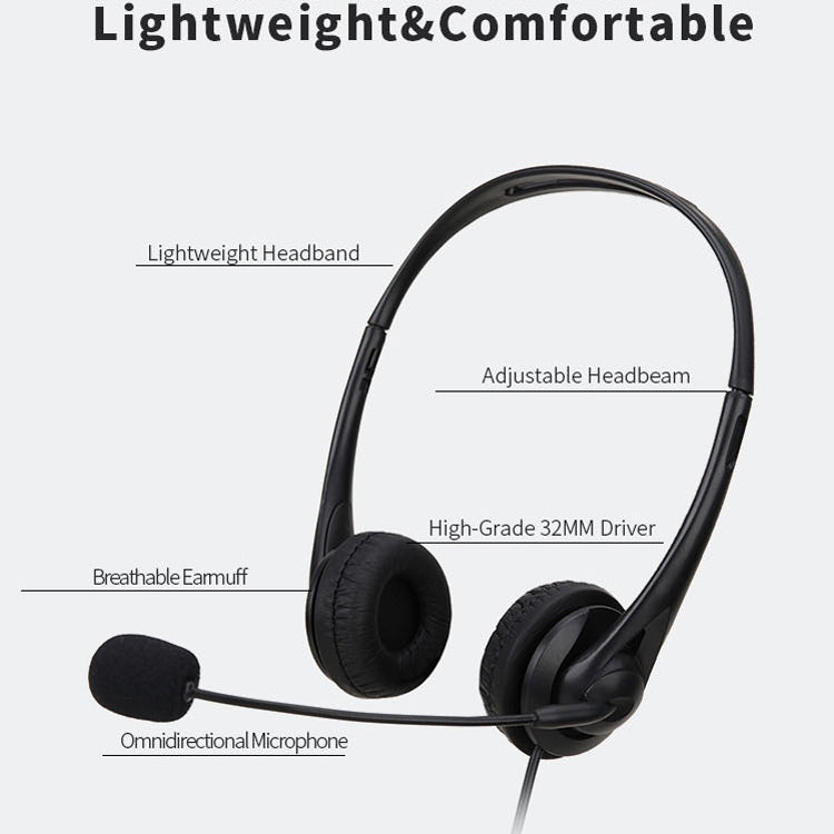 SOYTO SY490 Teaching Office Network Class Student Education Computer Headset, Style: Double Ear Black 3.5mm - Multimedia Headset by SOYTO | Online Shopping UK | buy2fix