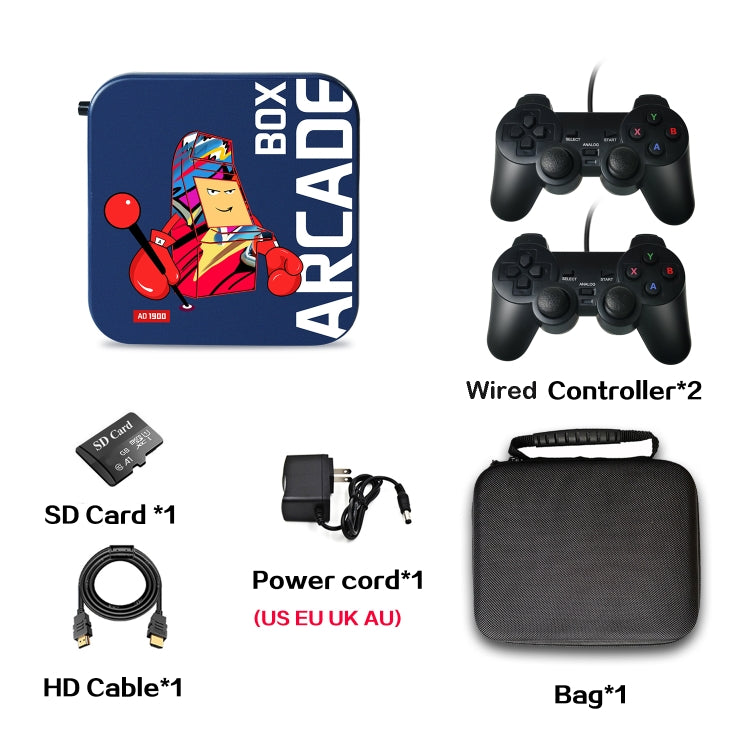 Arcade Box 128G Wired Video Game Machine Box 4K HD Display For PS1/PSP/N64/DC, EU Plug - Pocket Console by buy2fix | Online Shopping UK | buy2fix