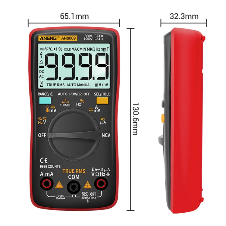 ANENG AN8009 NVC Digital Display Multimeter, Specification: Standard(Blue) - Current & Voltage Tester by ANENG | Online Shopping UK | buy2fix