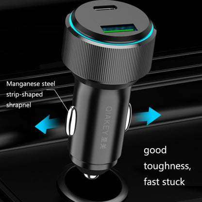 QIAKEY TM329 Dual Port Fast Charge Car Charger - In Car by QIAKEY | Online Shopping UK | buy2fix