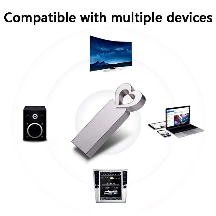 Zshqu2 Heart-Shaped USB 2.0 High Speed Metal USB Flash Drives, Capacity: 16 GB(White) - USB Flash Drives by buy2fix | Online Shopping UK | buy2fix