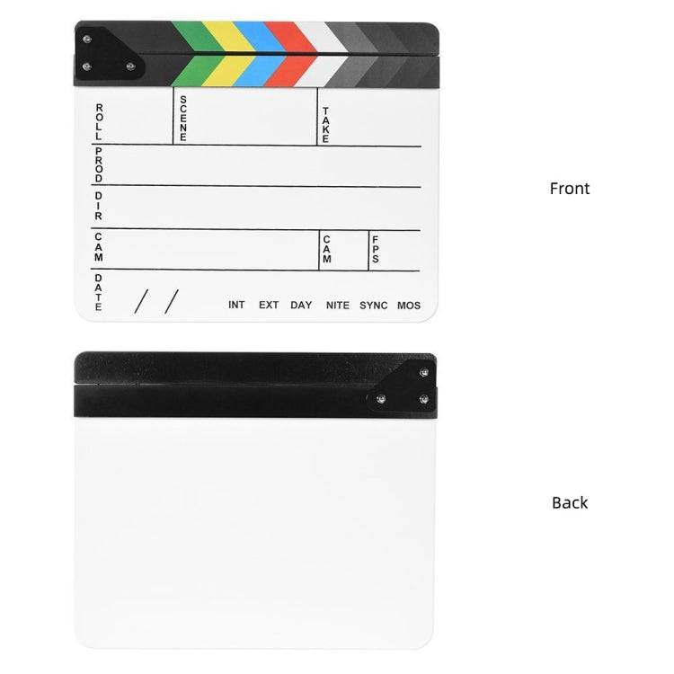 30 X 25cm English Colorful Acrylic Clapperboard TV Film Movie Clapper Board - Camera Accessories by buy2fix | Online Shopping UK | buy2fix