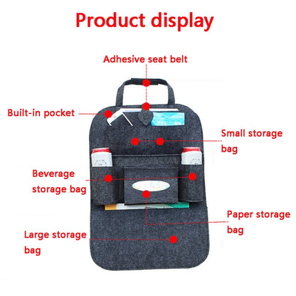 Thicken Felt Cloth Car Seat Storage Bag(Brown) - In Car by buy2fix | Online Shopping UK | buy2fix