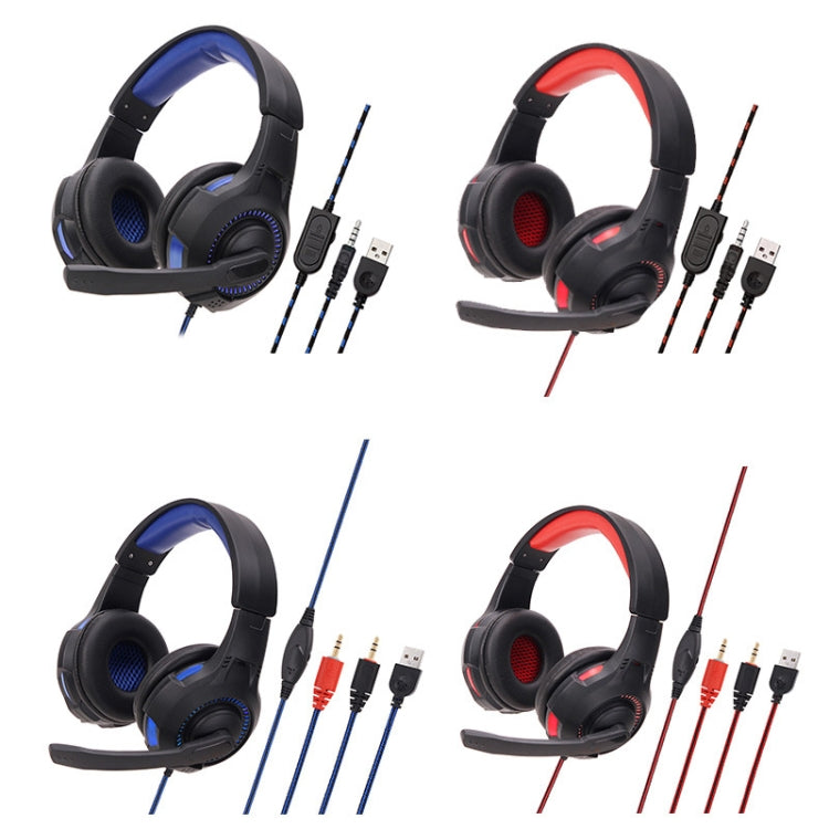 Soyto SY885MV Luminous Gaming Computer Headset For PS4 (Black Red) - Multimedia Headset by Soyto | Online Shopping UK | buy2fix
