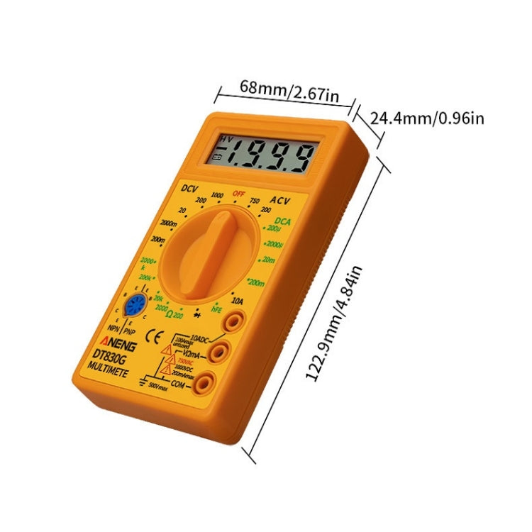 2 PCS ANENG DT830G Portable Digital Multimeter(Yellow) - Digital Multimeter by ANENG | Online Shopping UK | buy2fix