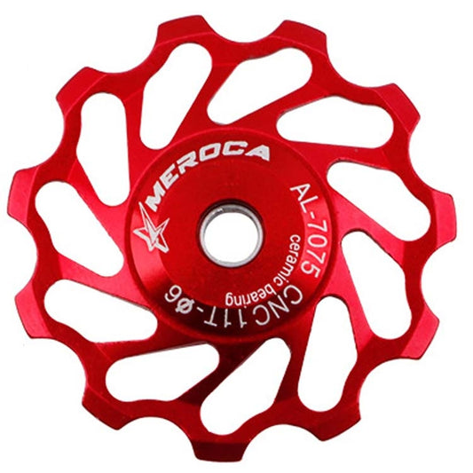 MEROCA Ceramic Bearing Mountain Bike Guide Wheel(13T Red) - Outdoor & Sports by MEROCA | Online Shopping UK | buy2fix