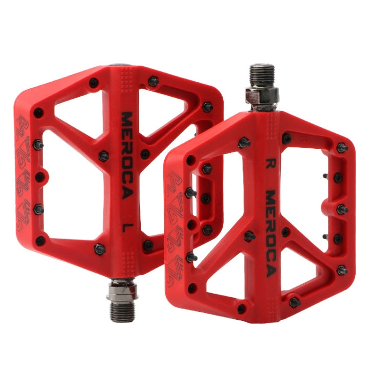 MEROCA Mountain Bike Nylon Pedal(Red) - Pedals by MEROCA | Online Shopping UK | buy2fix