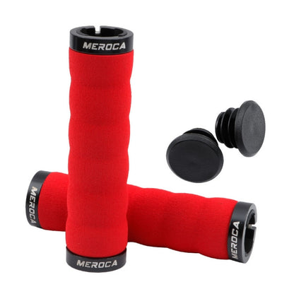 MEROCA Mountain Bike Anti-slip Shock Absorber Riding Grip Cover, Style: Bilateral Lock Sponge ME30 Red - Outdoor & Sports by MEROCA | Online Shopping UK | buy2fix