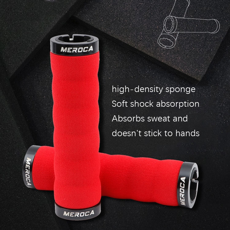 MEROCA Mountain Bike Anti-slip Shock Absorber Riding Grip Cover, Style: Bilateral Lock Sponge ME30 Red - Outdoor & Sports by MEROCA | Online Shopping UK | buy2fix