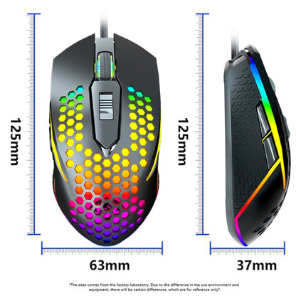 LEAVEN S50 6Keys Macro Definition Programmable RGB Lighted Gaming Wired Mouse, Cable Length: 1.5m(Blue) - Wired Mice by LEAVEN | Online Shopping UK | buy2fix